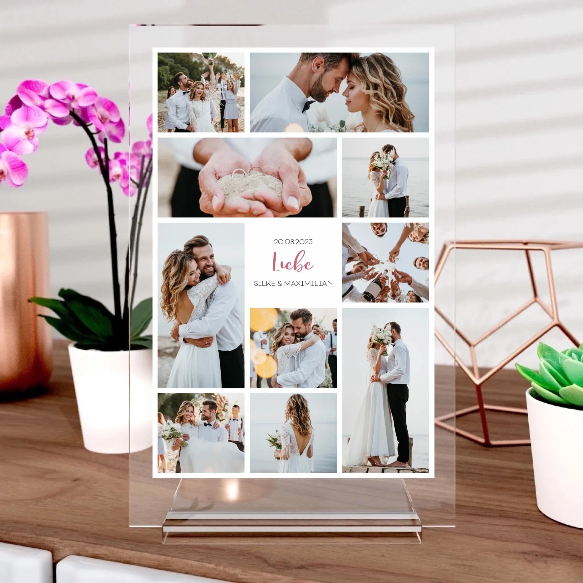 Geschenk-Collage Aufsteller aus Glas - Aufsteller von Schmidt Digitaldruck GmbH