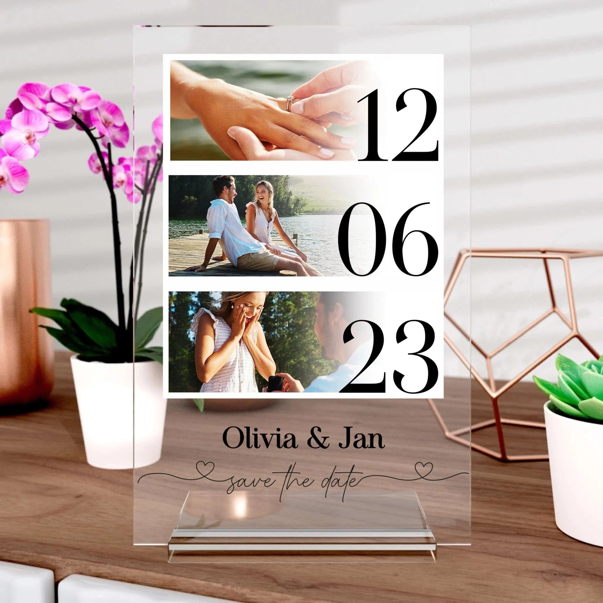 Save the Date aus Glas - Aufsteller von Schmidt Digitaldruck GmbH