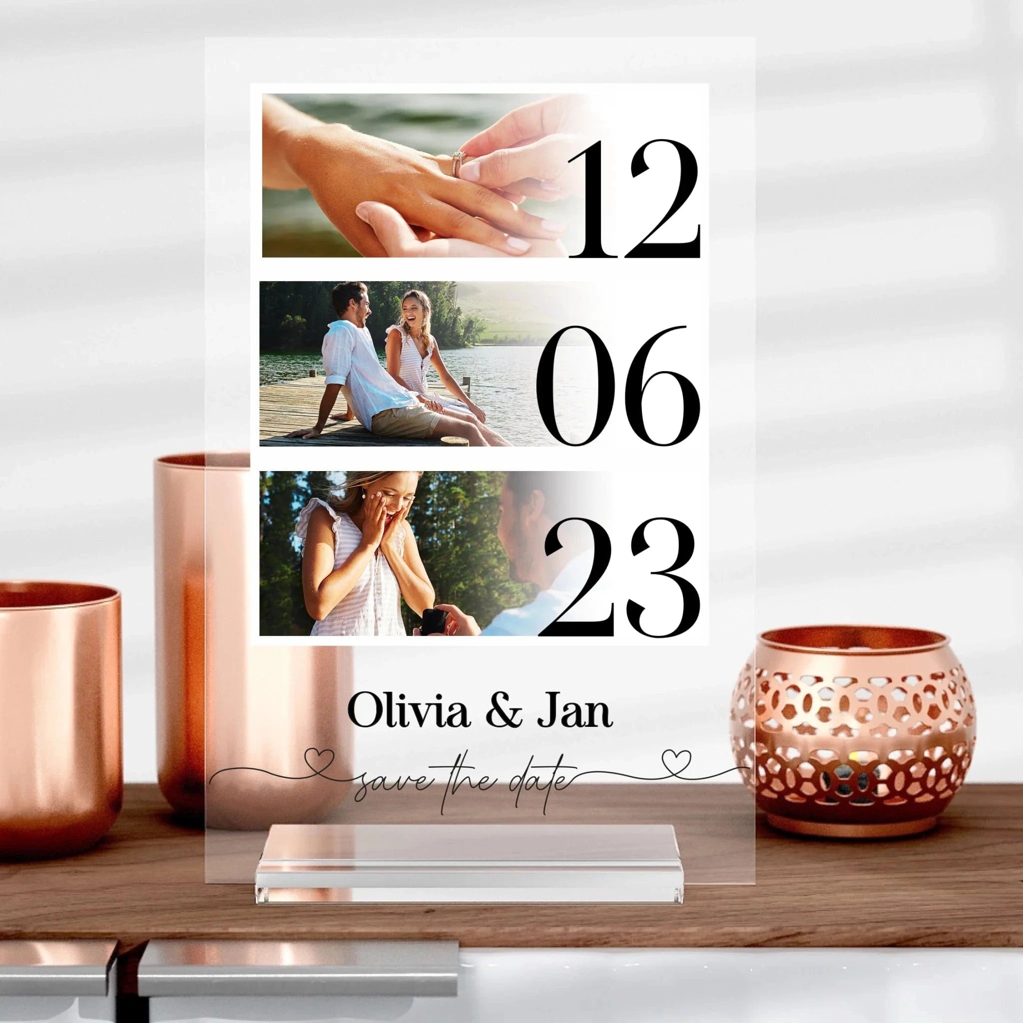 Save the Date aus Glas - Aufsteller von Schmidt Digitaldruck GmbH