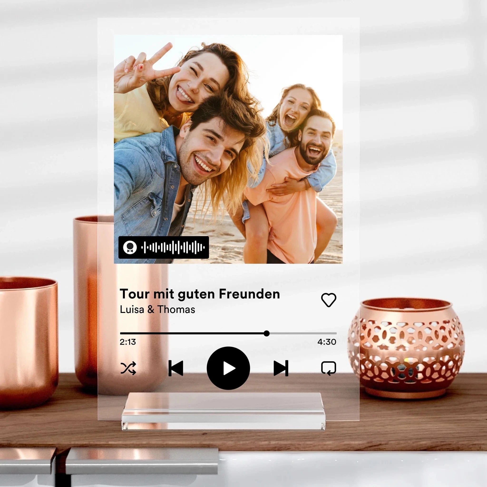 Spotify Glas mit Bild als Geschenk - Aufsteller von Schmidt Digitaldruck GmbH