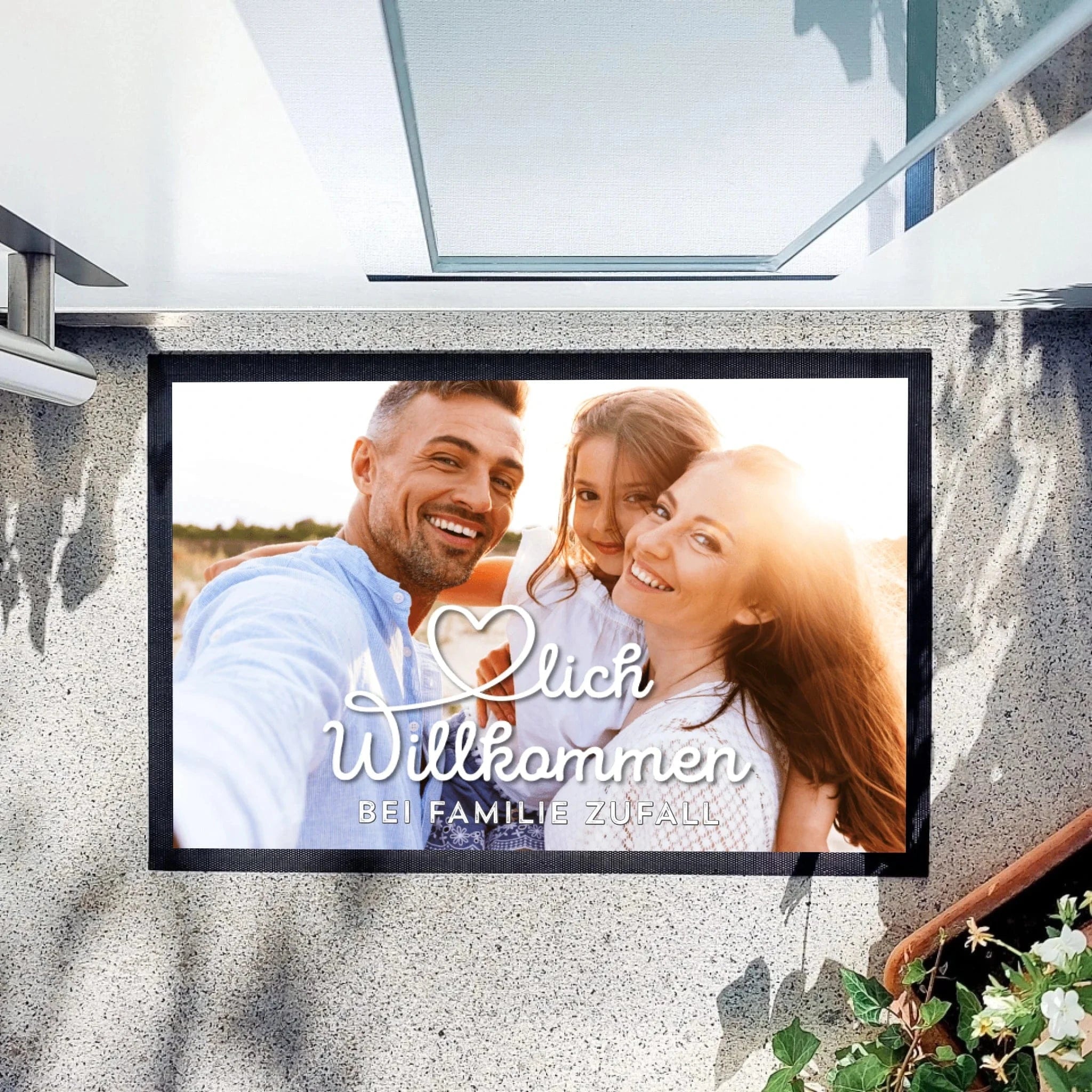 Fußmatte "Herzlich Willkommen..." - Fußmatte Fußmatte "Gummirand" / weiß / 60 x 40 cm von Schmidt Digitaldruck GmbH