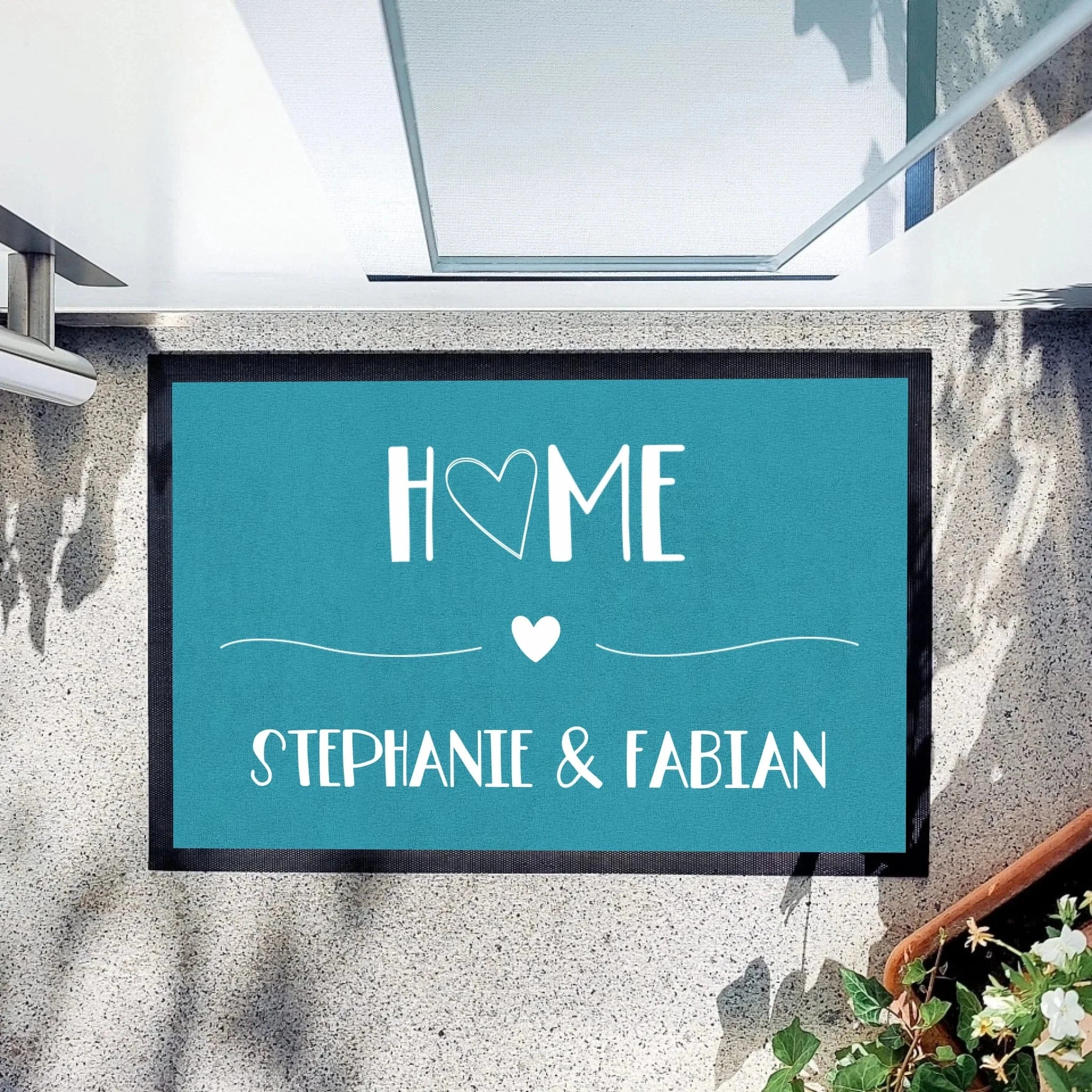 Fußmatte "Home" - Fußmatte Fußmatte "Gummirand" / weiß / 60 x 40 cm von Schmidt Digitaldruck GmbH