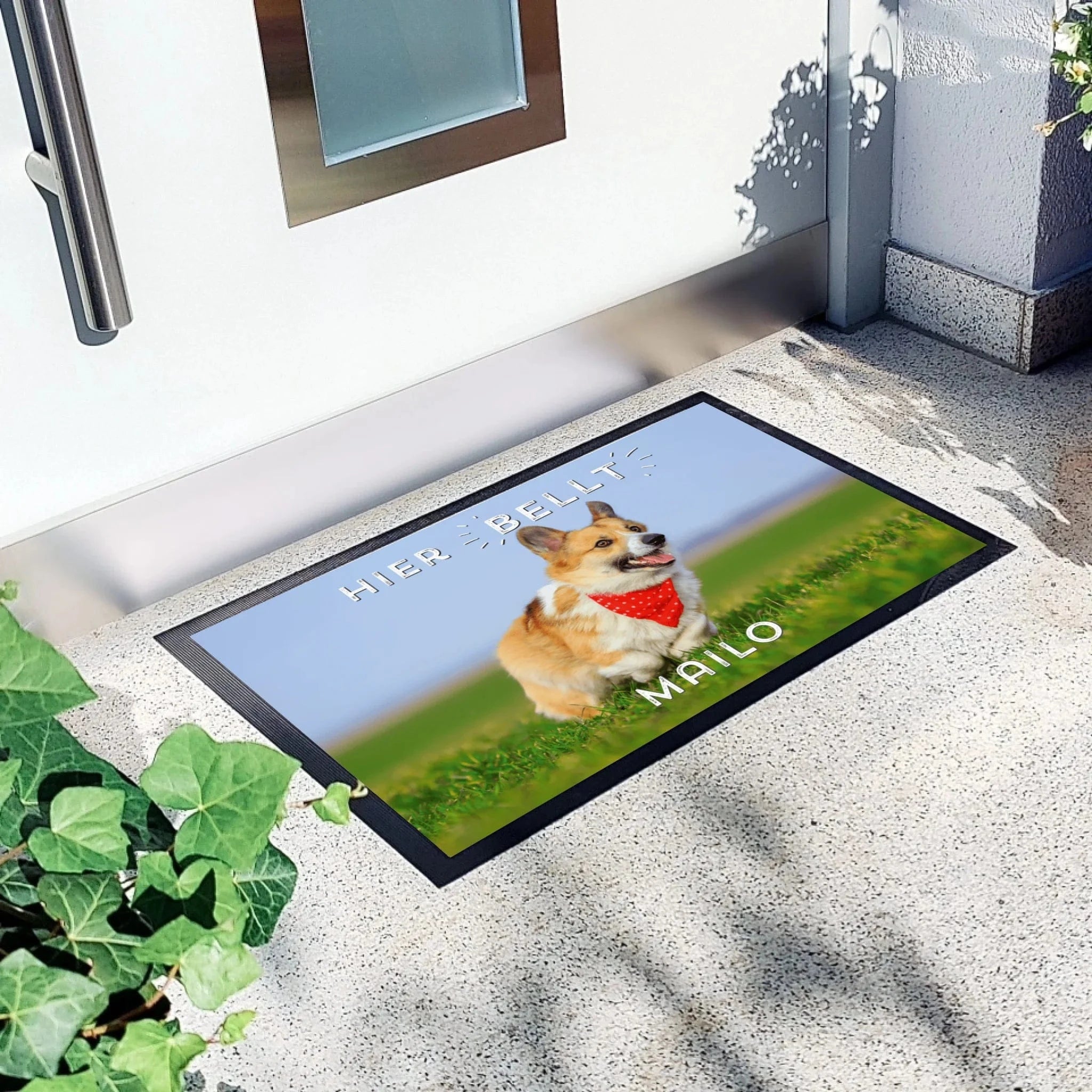 Fußmatte "Hier bellt..." - Fußmatte von Schmidt Digitaldruck GmbH
