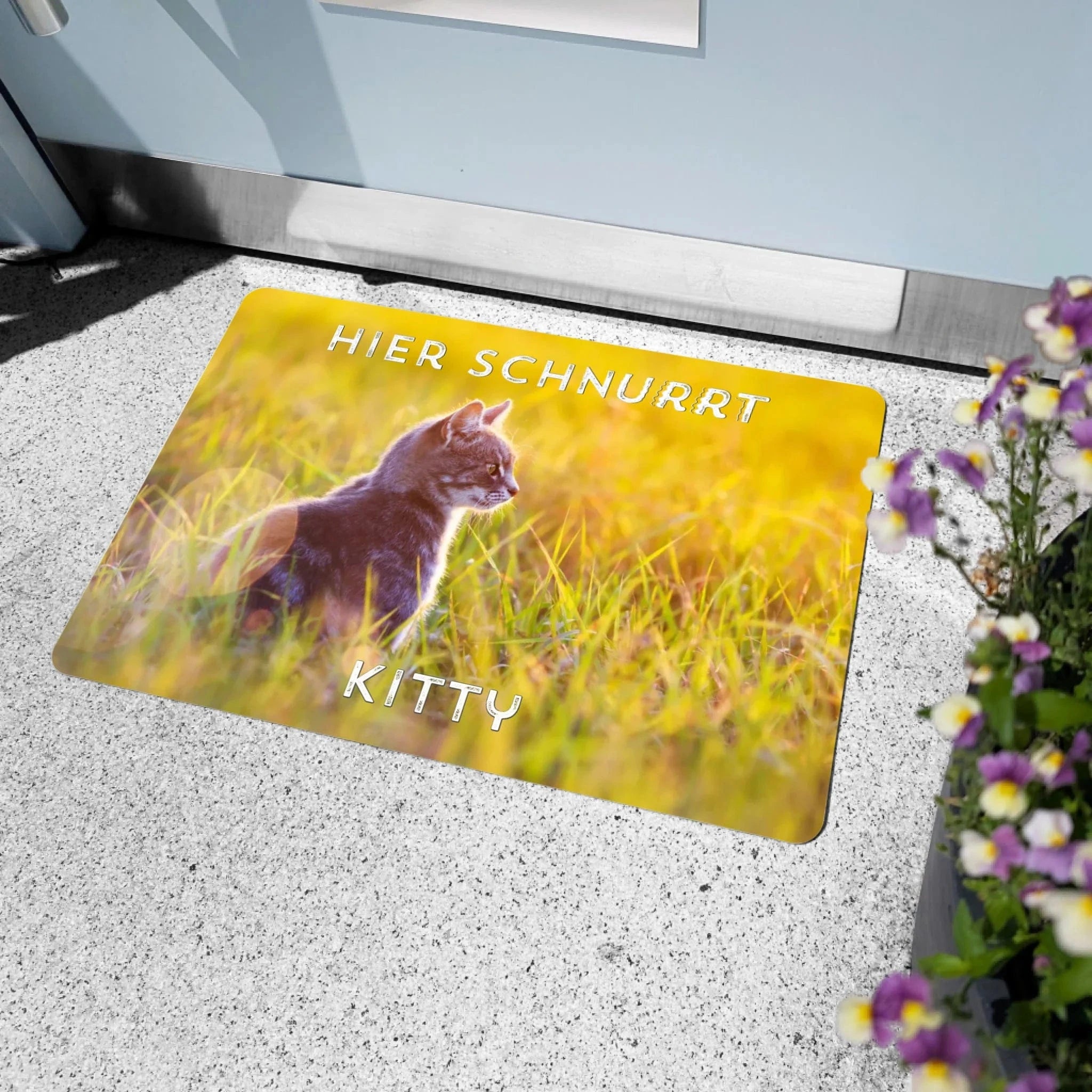 Fußmatte "Hier schnurrt..." - Fußmatte von Schmidt Digitaldruck GmbH