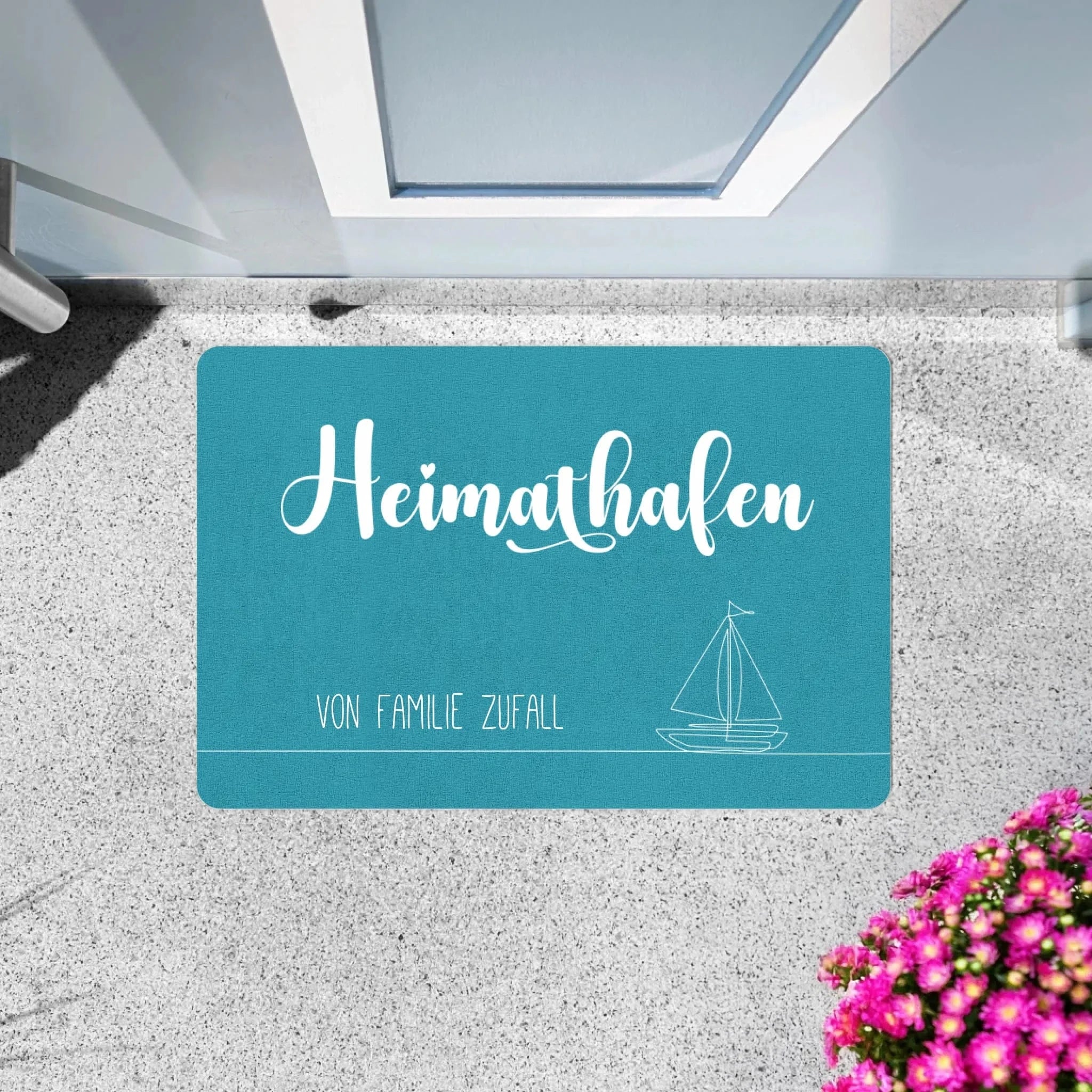 Fußmatte "Heimathafen" - Fußmatte Fußmatte / weiß / 60 x 40 cm von Schmidt Digitaldruck GmbH