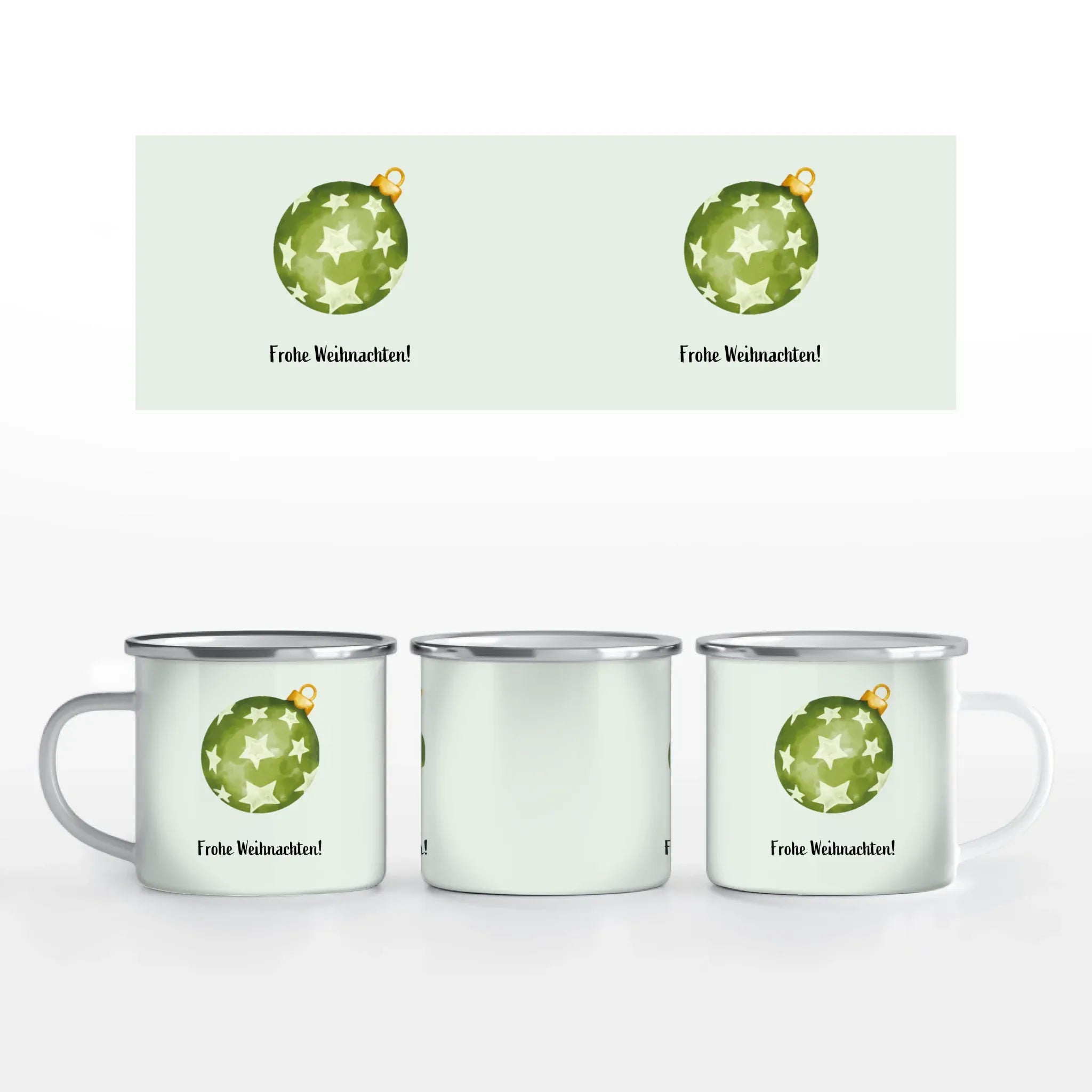 Motivtasse "Christbaumkugel" - Tasse Emaille-Tasse / Weiß / 375 ml von Schmidt Digitaldruck GmbH