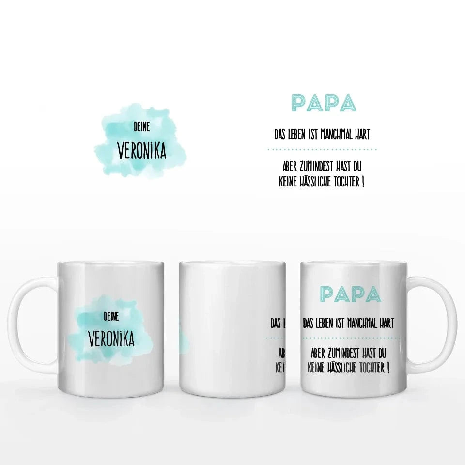 Motivtasse Vatertag "hübsche Tochter" - Tasse Keramik-Tasse / Weiß / 330 ml von Schmidt Digitaldruck GmbH