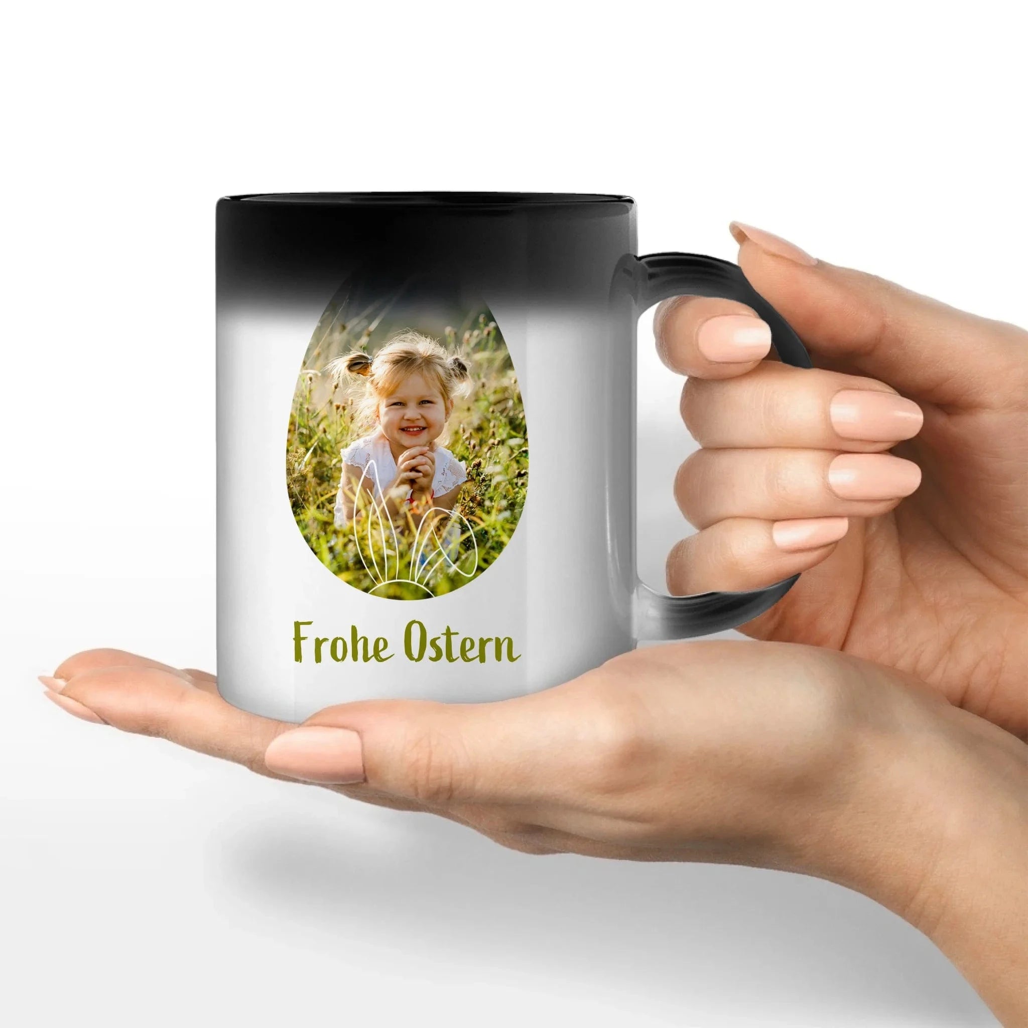 Fototasse "Osterei" - Tasse Keramik-Zaubertasse / Schwarz / 330 ml von Schmidt Digitaldruck GmbH