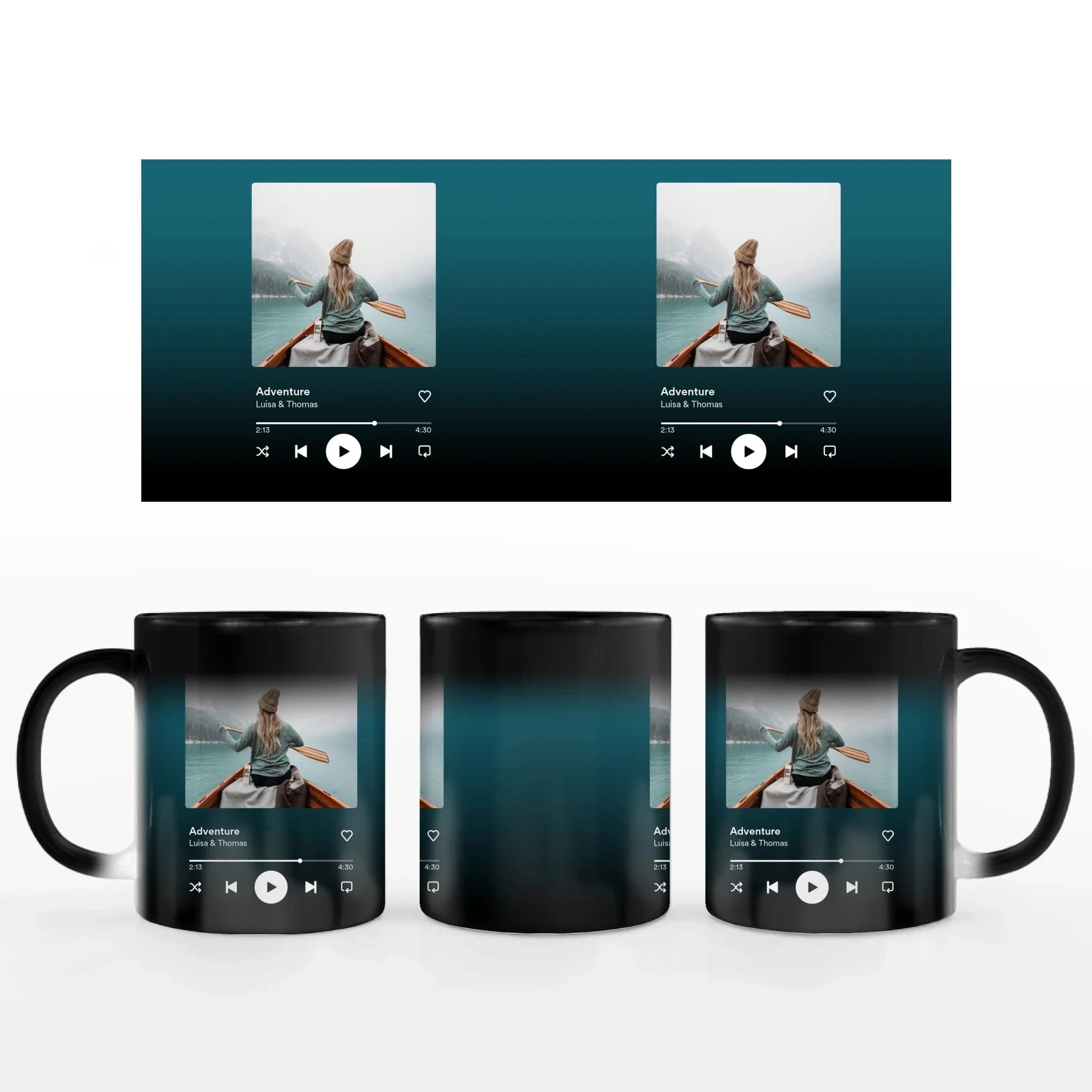 Fototasse "Spotify" - Tasse Keramik-Zaubertasse / Schwarz / 330 ml von Schmidt Digitaldruck GmbH