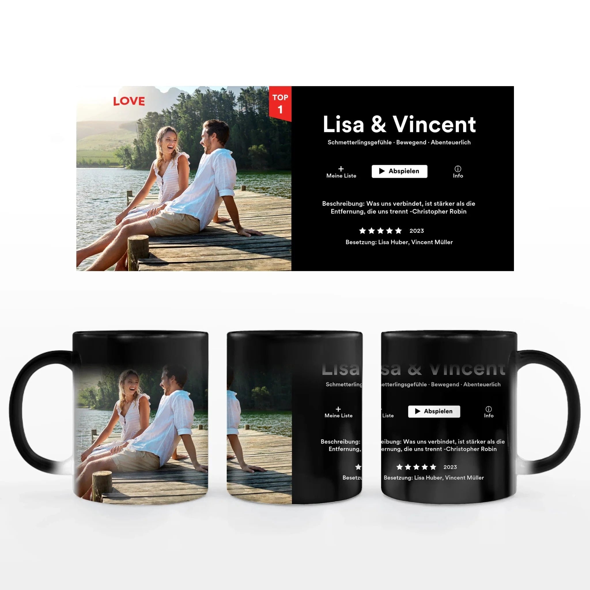 Motivtasse "Filmposter" - Tasse Keramik-Zaubertasse / Schwarz / 330 ml von Schmidt Digitaldruck GmbH