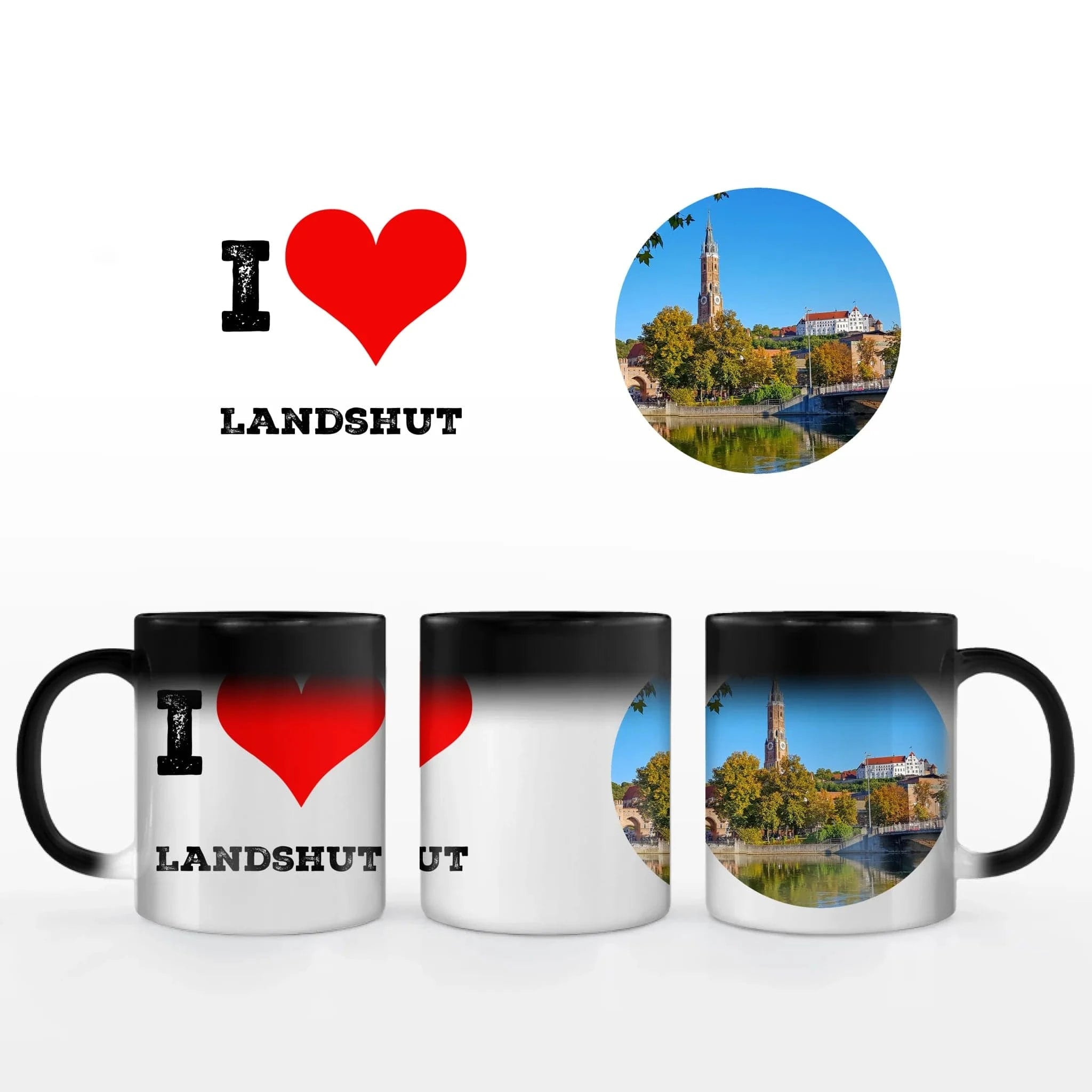 Motivtasse "I Love" - Tasse Keramik-Zaubertasse / Schwarz / 330 ml von Schmidt Digitaldruck GmbH