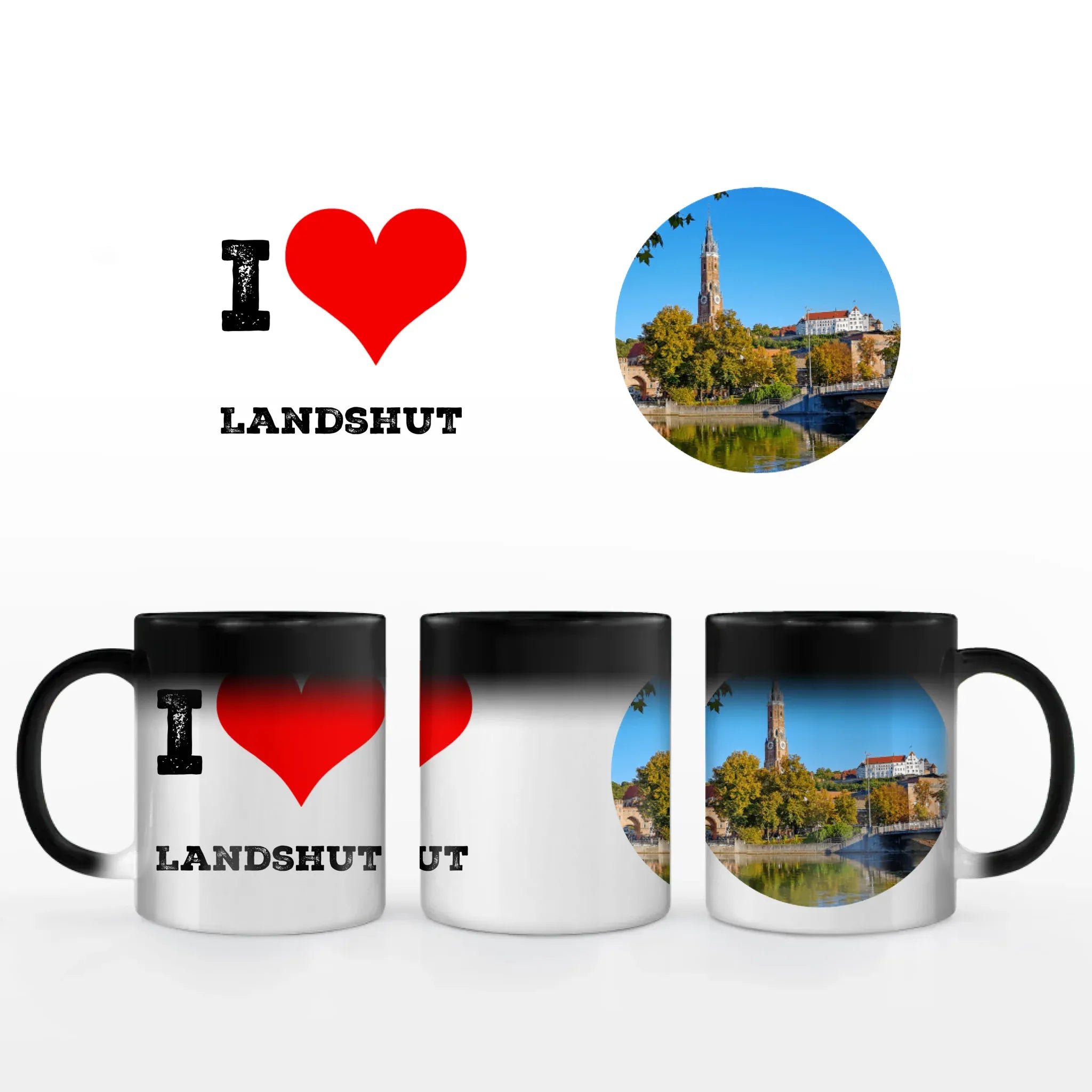 Motivtasse "I Love" - Tasse Keramik-Zaubertasse / Schwarz / 330 ml von Schmidt Digitaldruck GmbH
