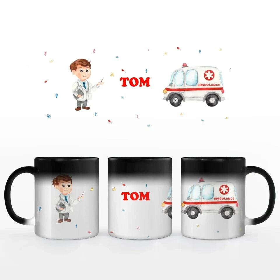 Motivtasse Krankenwagen - Tasse Keramik-Zaubertasse / Schwarz / 330 ml von Schmidt Digitaldruck GmbH