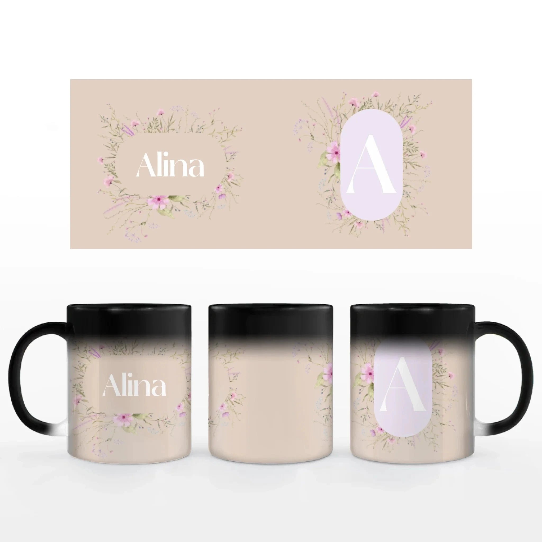 Motivtasse "Letter Style" - Tasse Keramik-Zaubertasse / Schwarz / 330 ml von Schmidt Digitaldruck GmbH