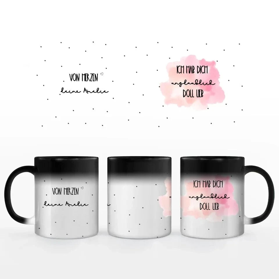 Motivtasse Muttertag "allerbeste Mama" - Tasse Keramik-Zaubertasse / Schwarz / 330 ml von Schmidt Digitaldruck GmbH