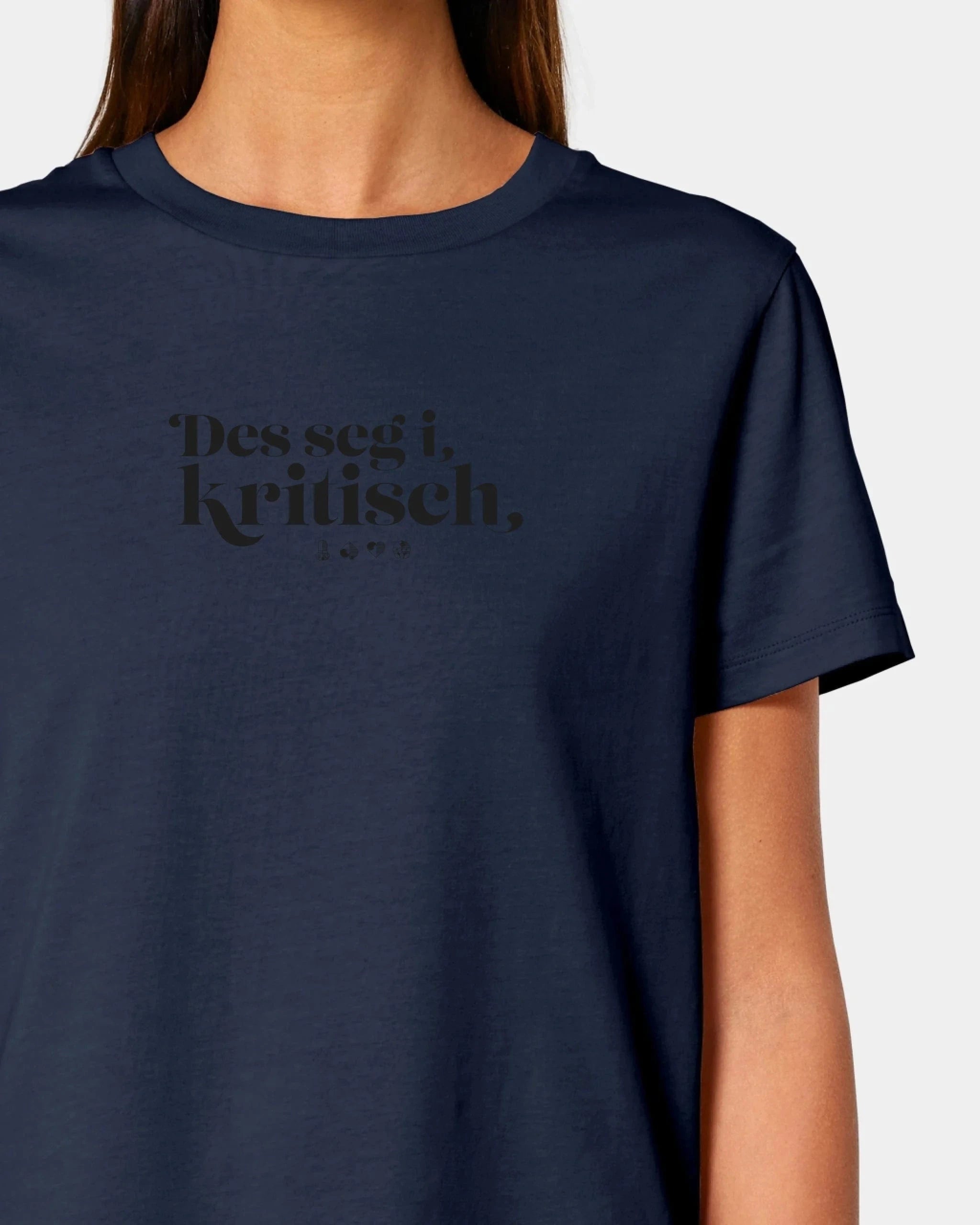 Personalisiertes T-Shirt "Watten - Des seg i kritisch" - Textil Damen / French Navy / XS von Schmidt Digitaldruck GmbH