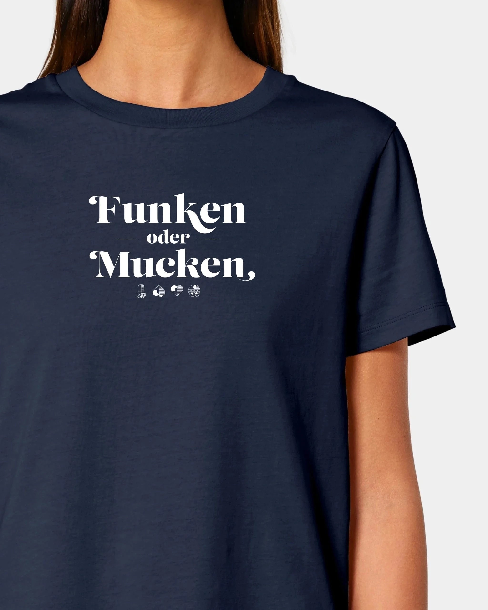 Personalisiertes T-Shirt "Watten - Funken oder Mucken" - Textil Damen / French Navy / XS von Schmidt Digitaldruck GmbH