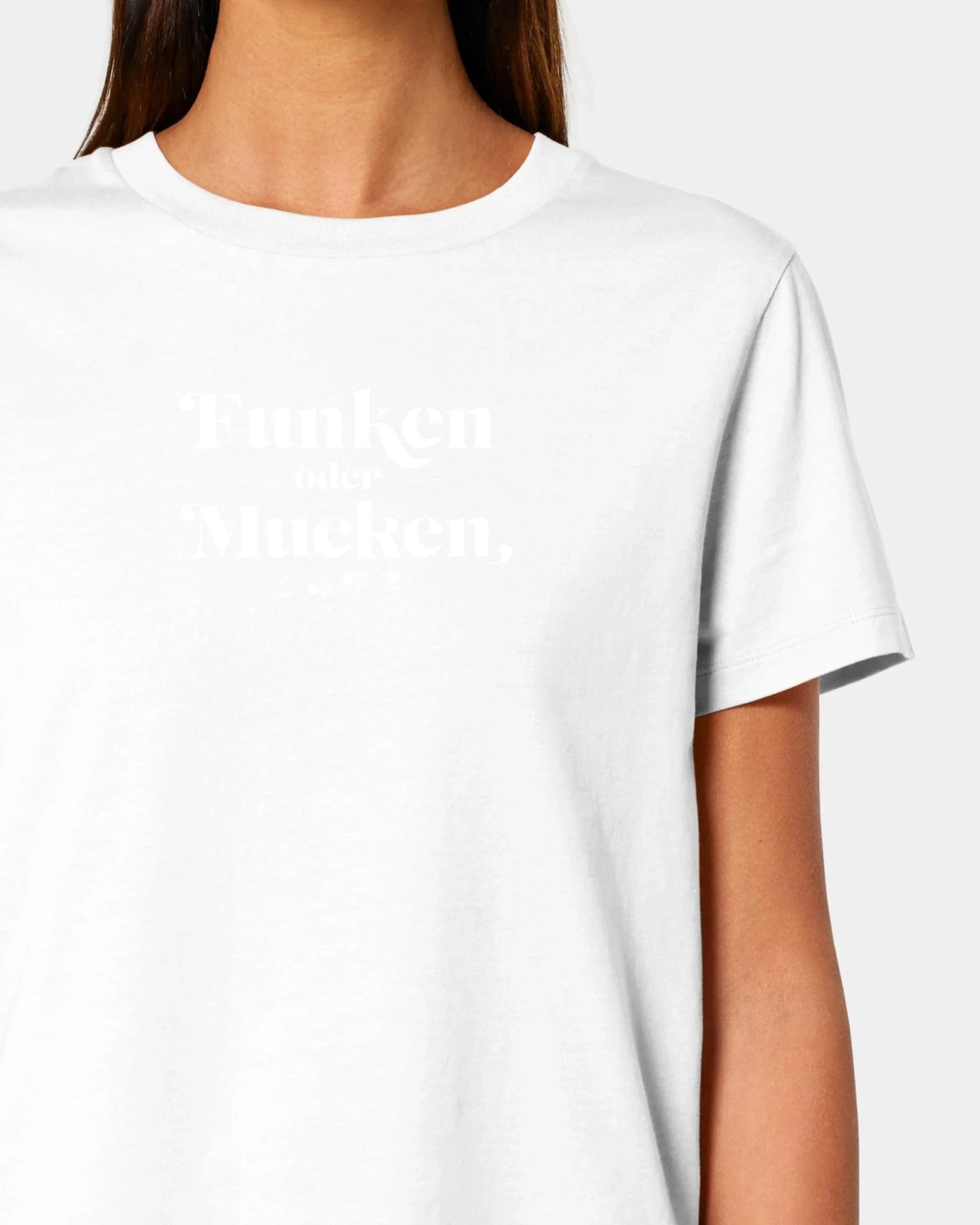 Personalisiertes T-Shirt "Watten - Funken oder Mucken" - Textil Damen / Weiß / XS von Schmidt Digitaldruck GmbH