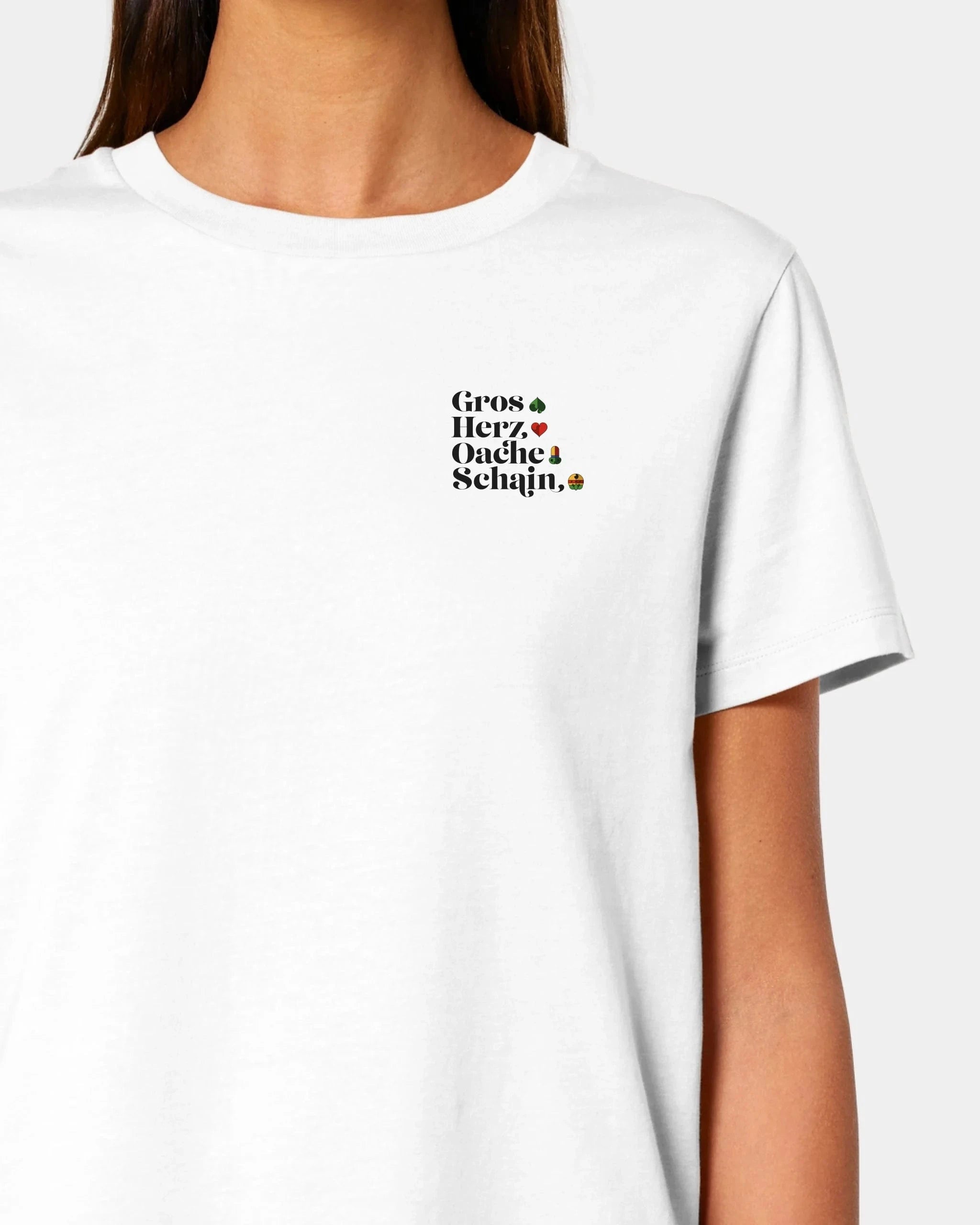 Personalisiertes T-Shirt "Watten - Kartenfarben" - Textil Damen / Weiß / XS von Schmidt Digitaldruck GmbH