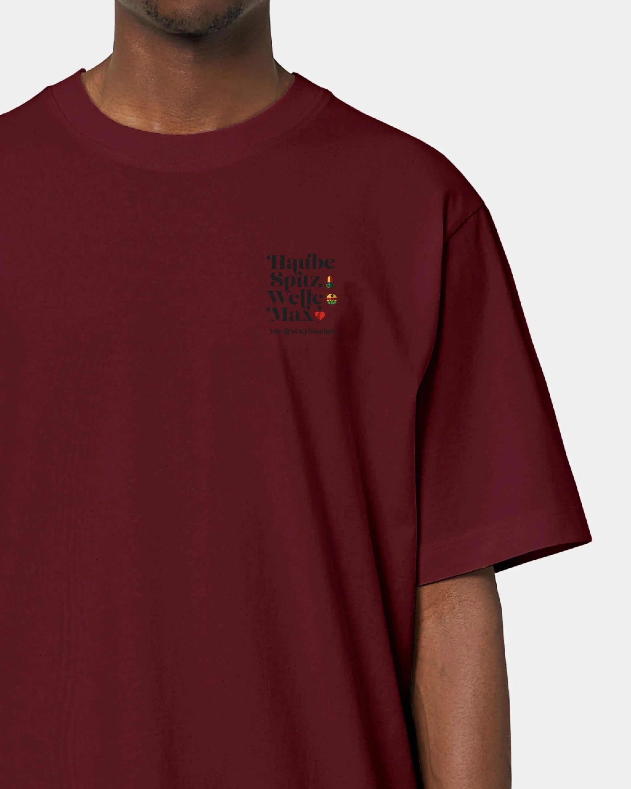 Personalisiertes T-Shirt "Watten" - Textil Oversized / Burgundy / XXS von Schmidt Digitaldruck GmbH