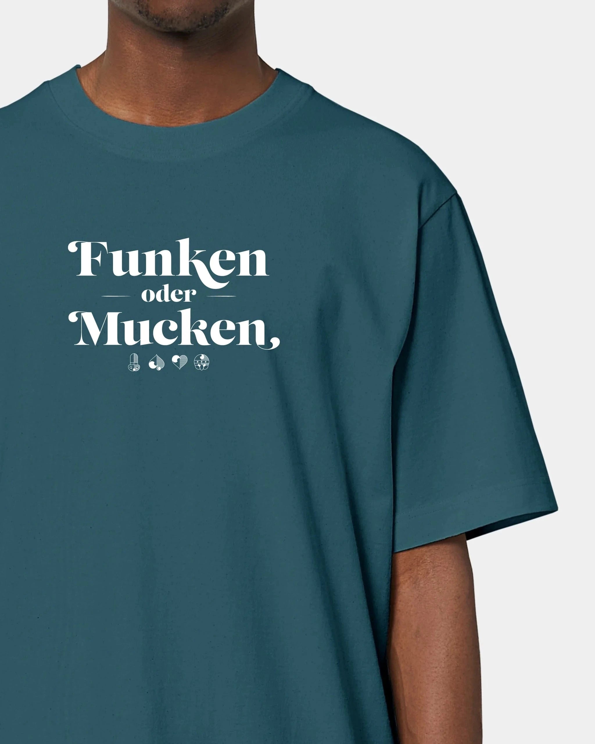Personalisiertes T-Shirt "Watten - Funken oder Mucken" - Textil Oversized / Stargazer / XXS von Schmidt Digitaldruck GmbH