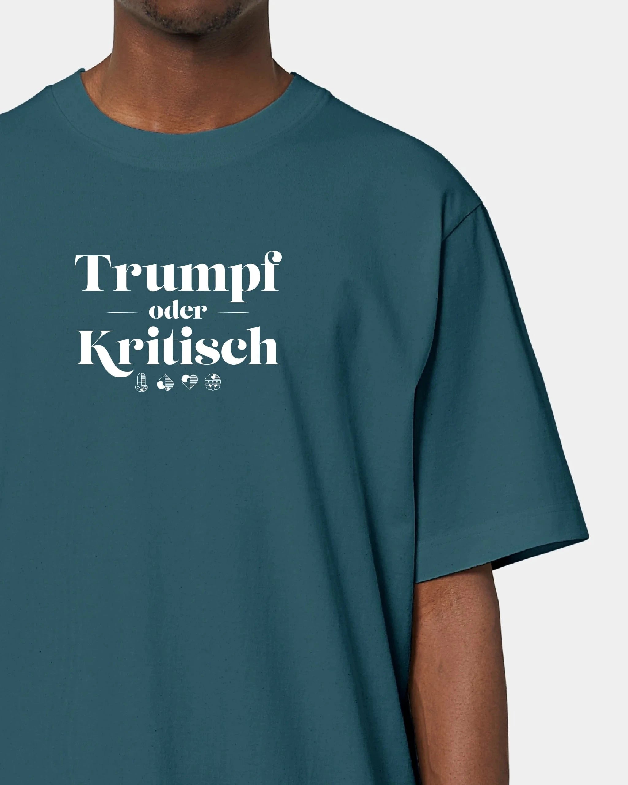 Personalisiertes T-Shirt "Watten - Trumpf oder Kritisch" - Textil Oversized / Stargazer / XXS von Schmidt Digitaldruck GmbH