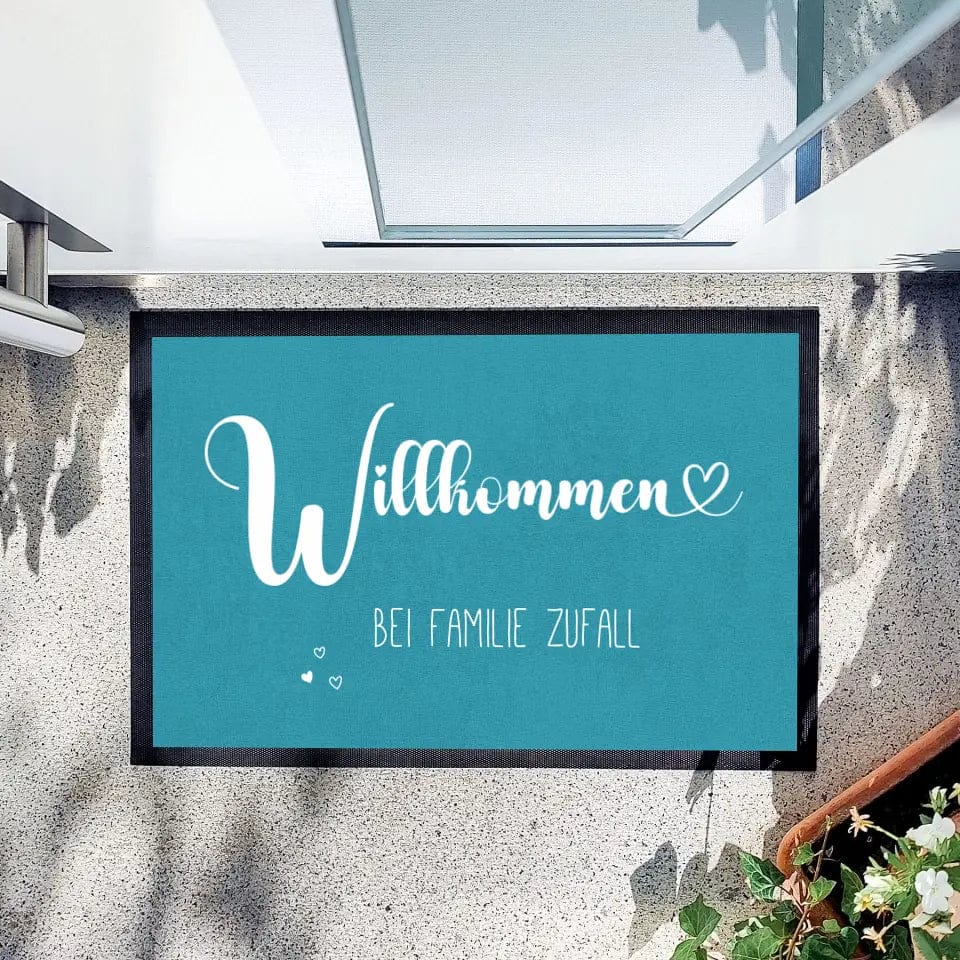 Fußmatte "Willkommen" - Customizer Fußmatte "Gummirand" / weiß / 60 x 40 cm von TeeInBlue