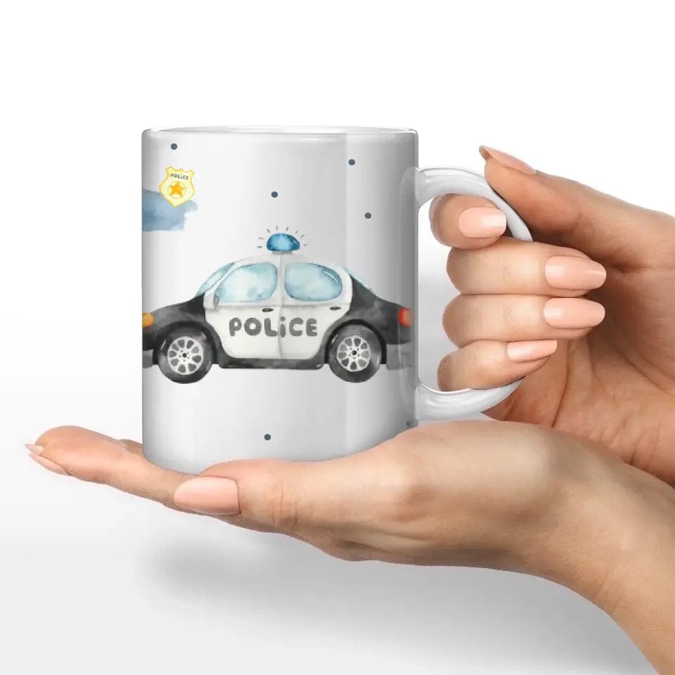 Motivtasse Polizei - Customizer Keramik-Tasse / Weiß / 330 ml von TeeInBlue