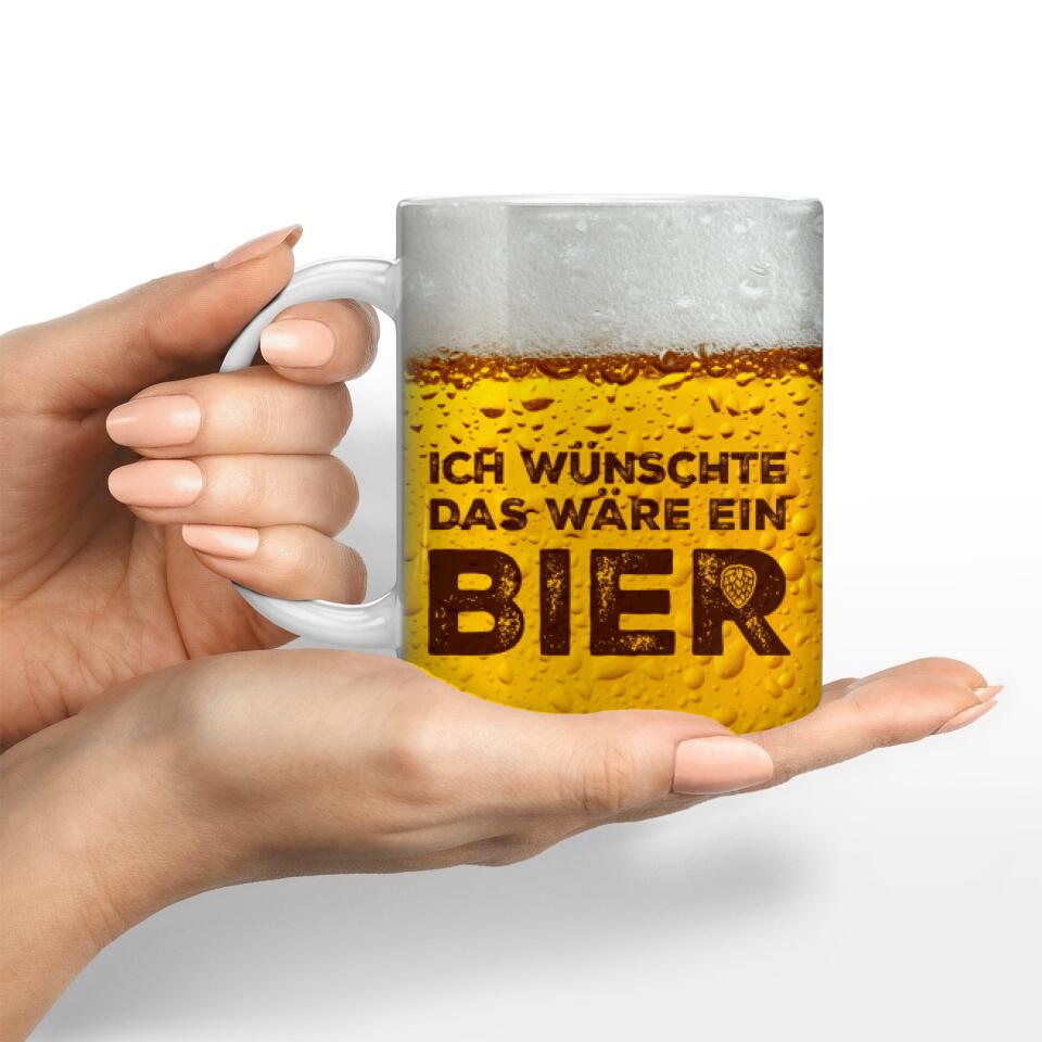 Motivtasse "Wunsch-Bier" - Customizer Keramik-Tasse / Weiß / 330 ml von TeeInBlue