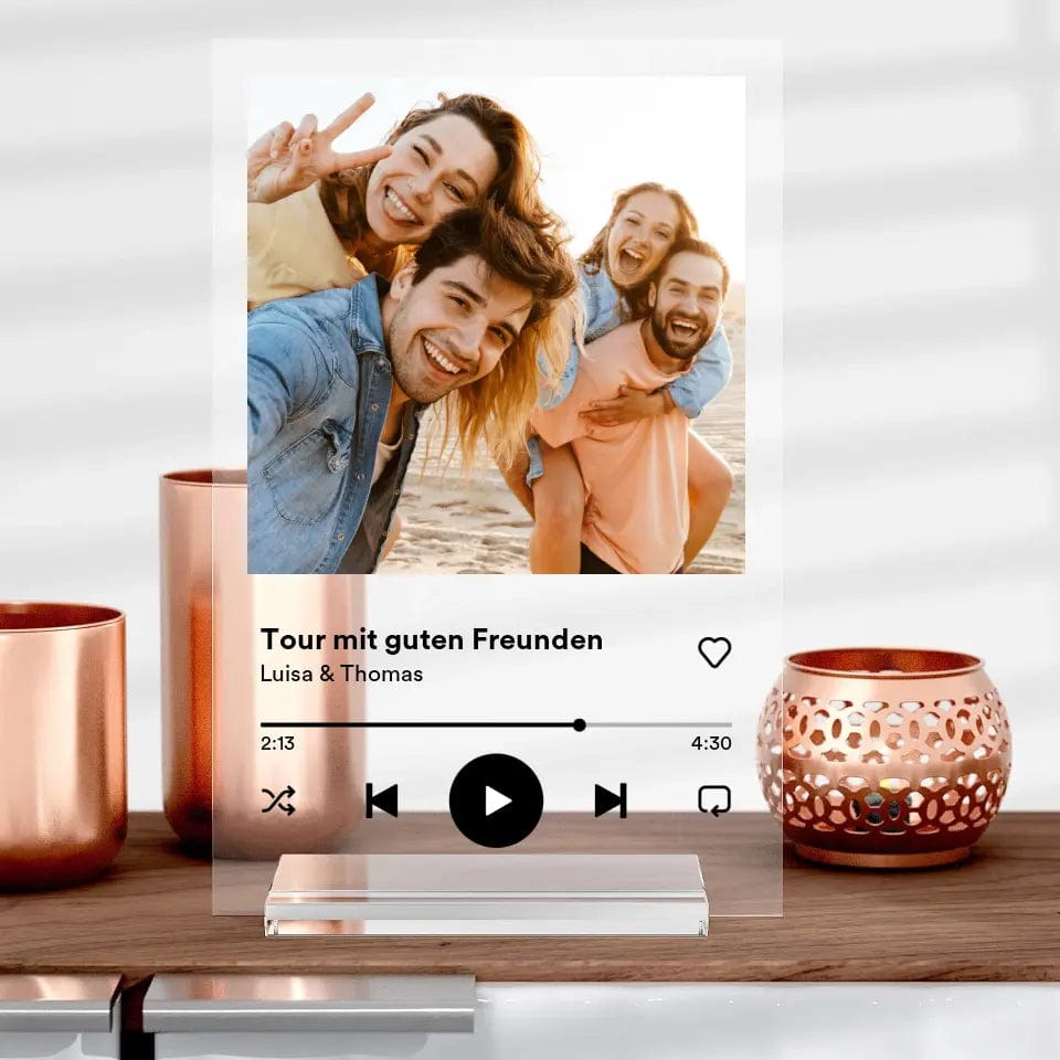 Spotify Glas mit Bild als Geschenk - Customizer von TeeInBlue