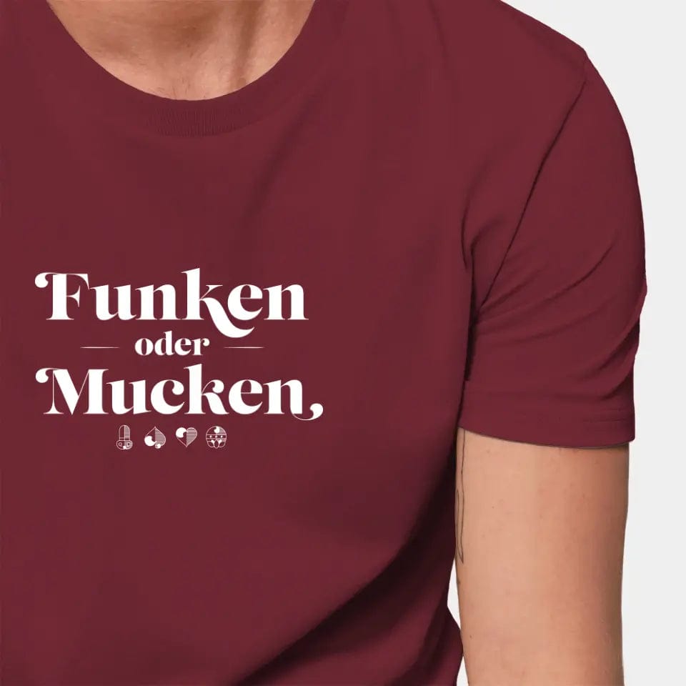 Personalisiertes T-Shirt "Watten - Funken oder Mucken" - Customizer Stanley/Stella Creator / burgundy / XXS von TeeInBlue