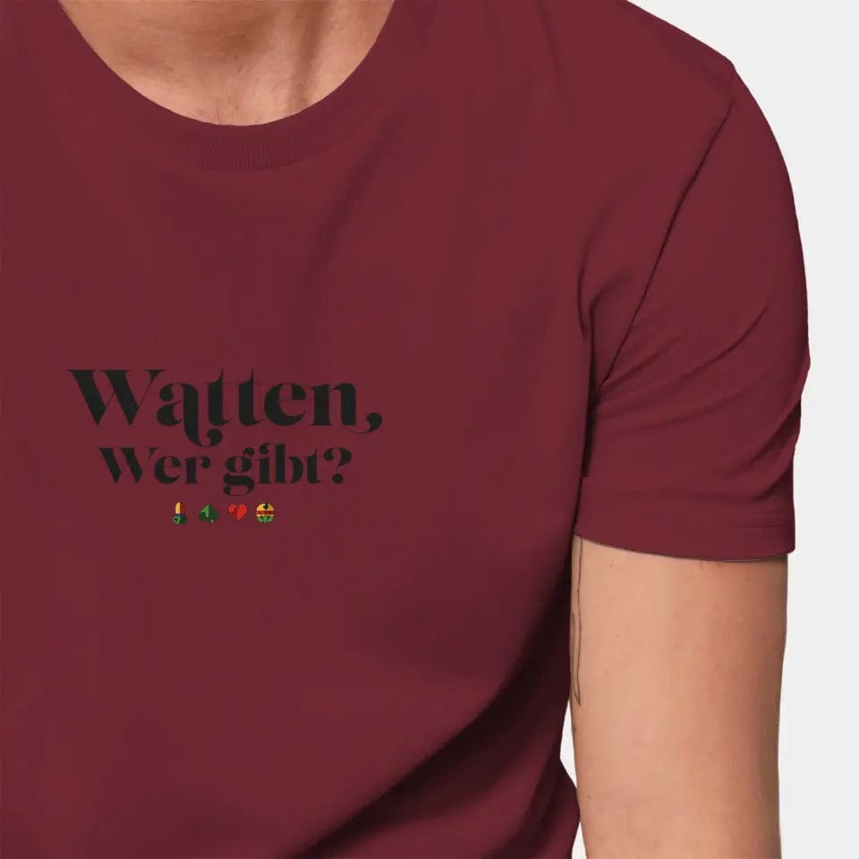 Personalisiertes T-Shirt "Watten - Wer gibt?" - Customizer Stanley/Stella Creator / burgundy / XXS von TeeInBlue