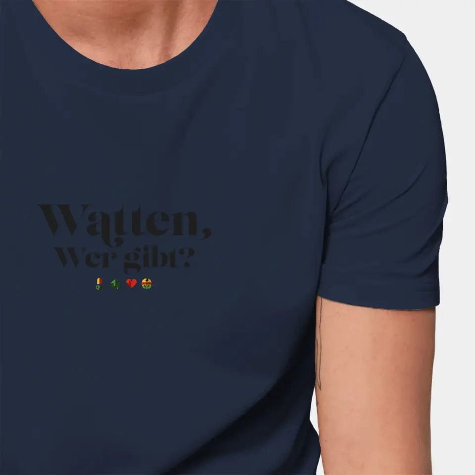 Personalisiertes T-Shirt "Watten - Wer gibt?" - Customizer Stanley/Stella Creator / french navy / XXS von TeeInBlue