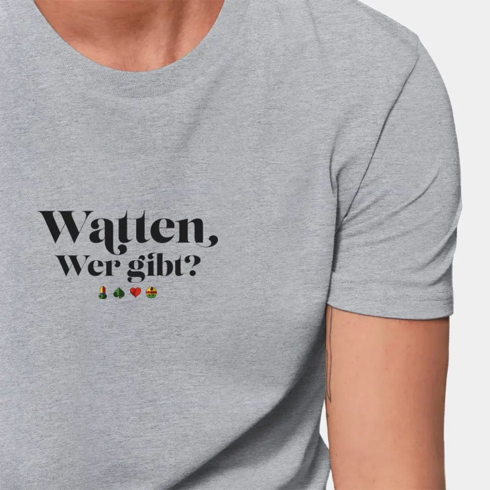 Personalisiertes T-Shirt "Watten - Wer gibt?" - Customizer Stanley/Stella Creator / heather grey / XXS von TeeInBlue